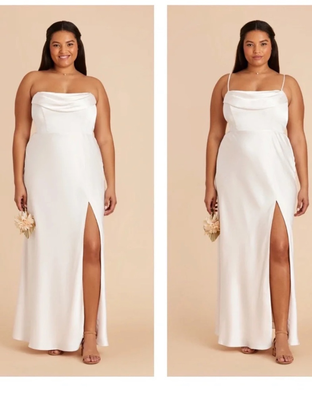 Birdy Grey Mia draped white satin gown size XXL